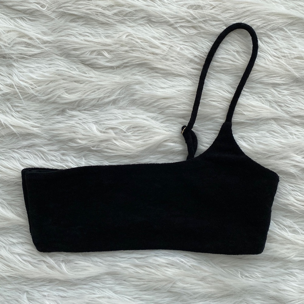 Sail On Honey | Terry Cloth One Shoulder Bikini Top